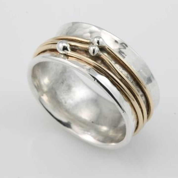 Lidia - Vintage Silver Ring with Gold Plating