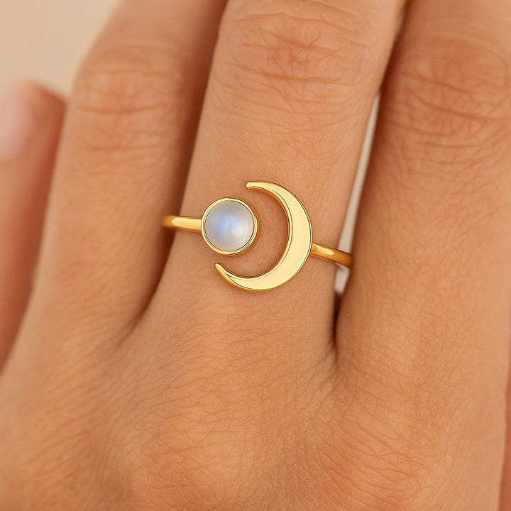 Moonstone Crescent Ring