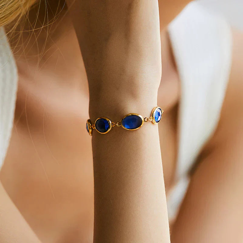 Shiny Gold Sapphire Bracelet