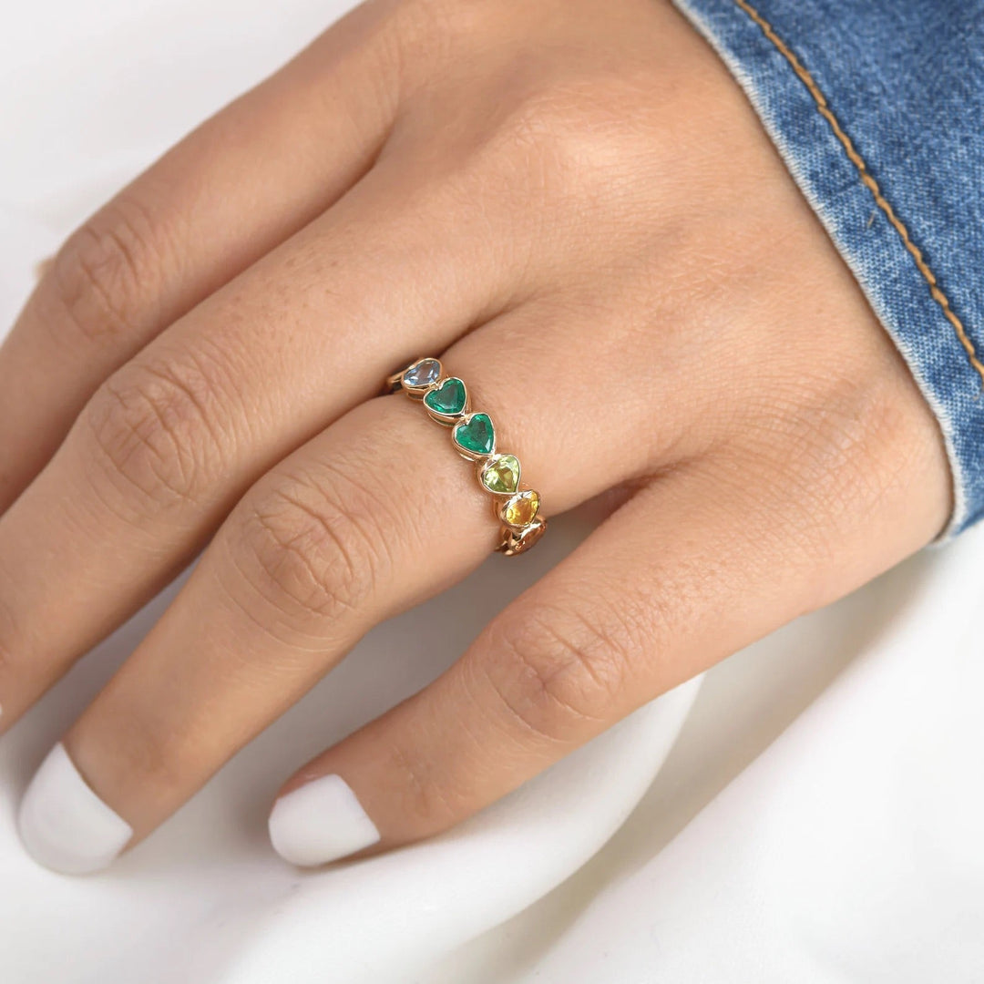 Rainbow Heart Ring