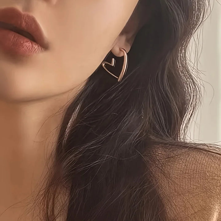 Elegant Heart-Shaped Stainless Earrings