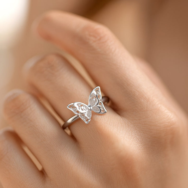 Adjustable Twin Butterfly Ring