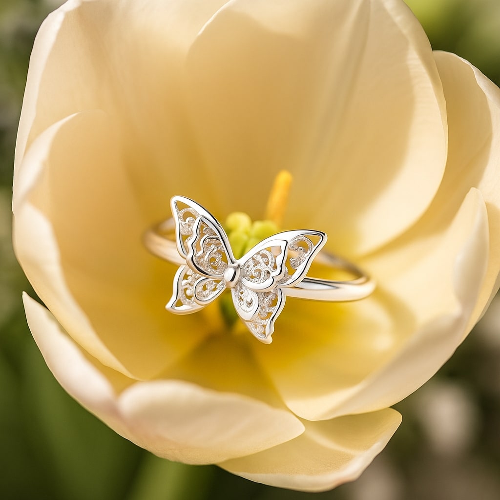 Adjustable Twin Butterfly Ring
