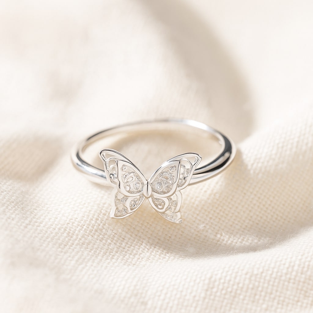 Adjustable Twin Butterfly Ring