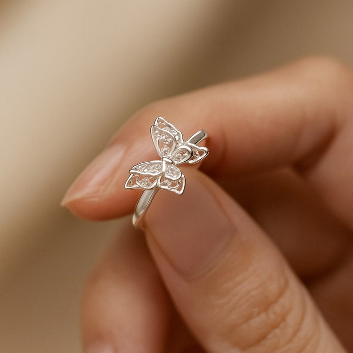 Adjustable Twin Butterfly Ring