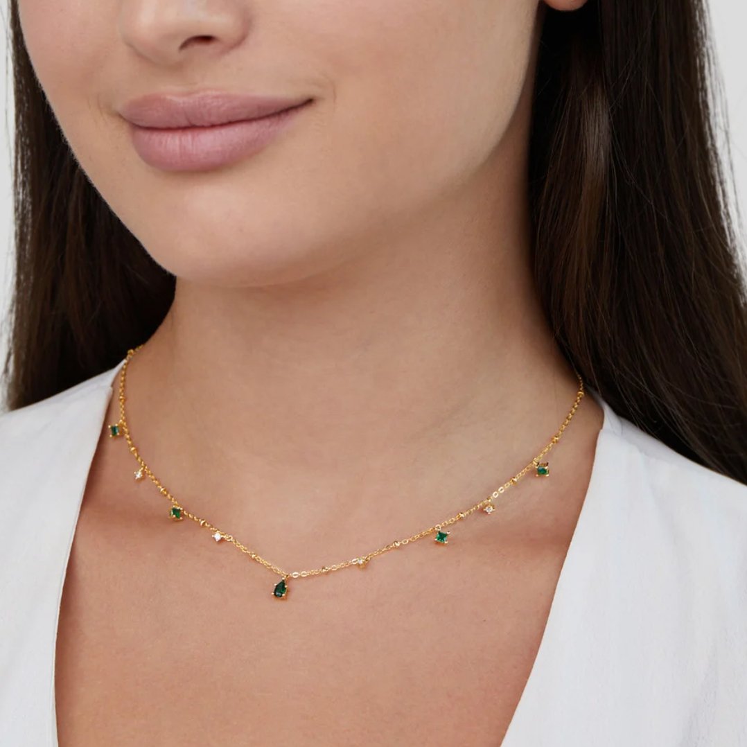 Emily's Gold Crystal Necklace
