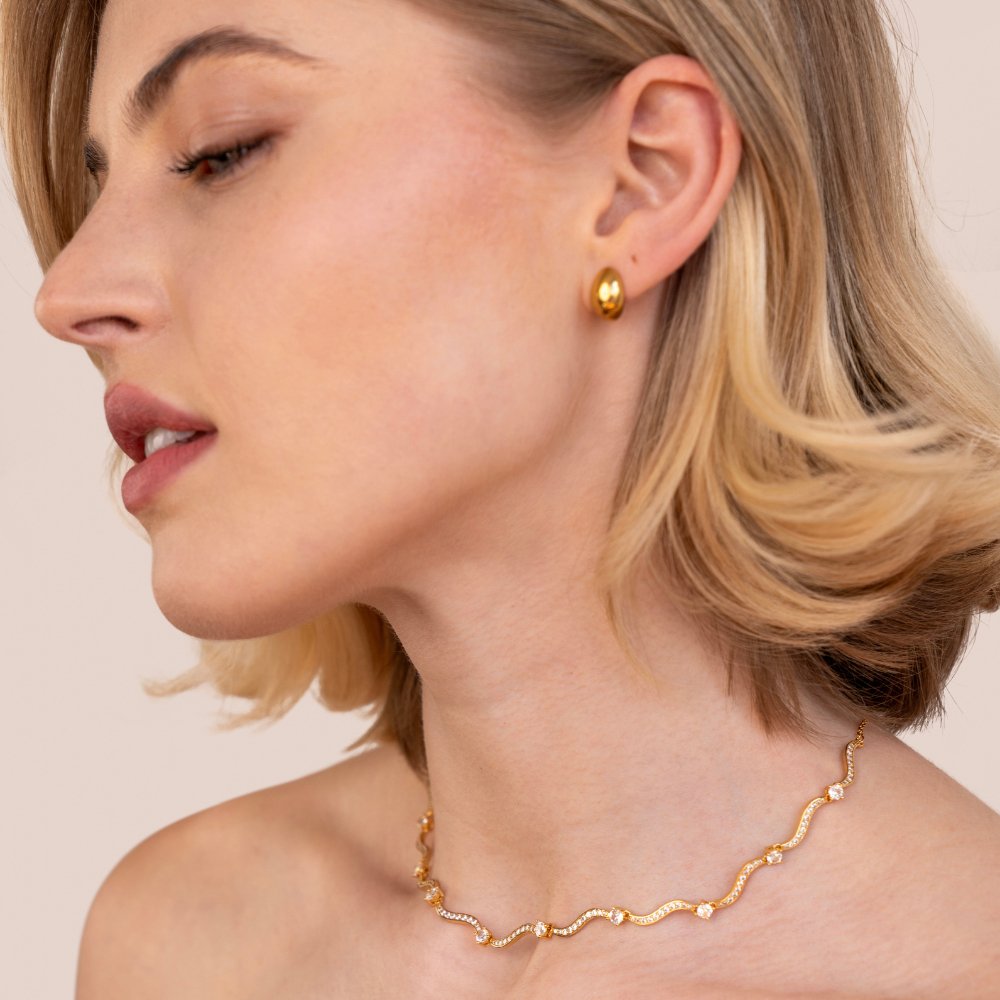 Freya Crystal Waves Necklace