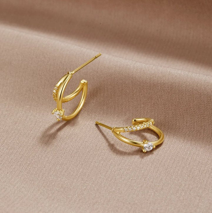 Gold Crystal Artie Earrings