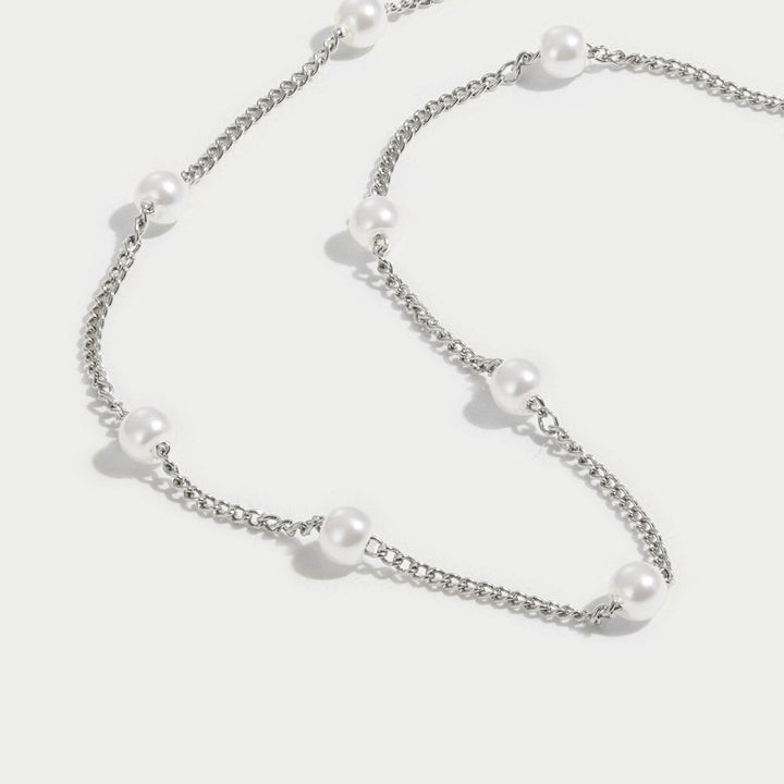Nura 18K Silver Pearl Necklace