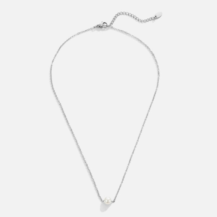 Silver Solitaire Pearl Necklace
